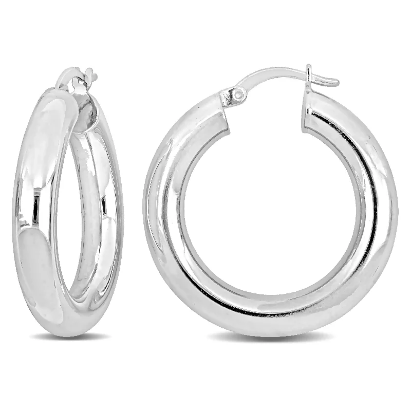 Timeless Jewelry At Special Discount Rates Mimi & Max 30x5mm Hoop Earrings in Sterling Silver Timeless Jewelry At Special Discount Rates Mimi & Max 30x5mm Hoop Earrings in Sterling Silver