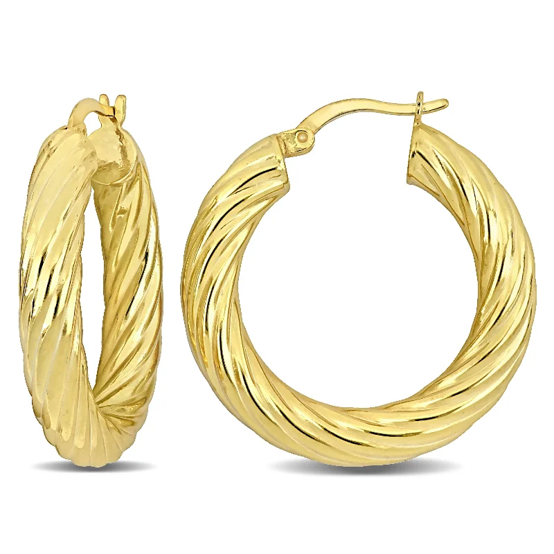 The Perfect Jewelry Piece At The Perfect Discount Mimi & Max 30x5mm Round Twist Hoop Earrings in Yellow Silver The Perfect Jewelry Piece At The Perfect Discount Mimi & Max 30x5mm Round Twist Hoop Earrings in Yellow Silver