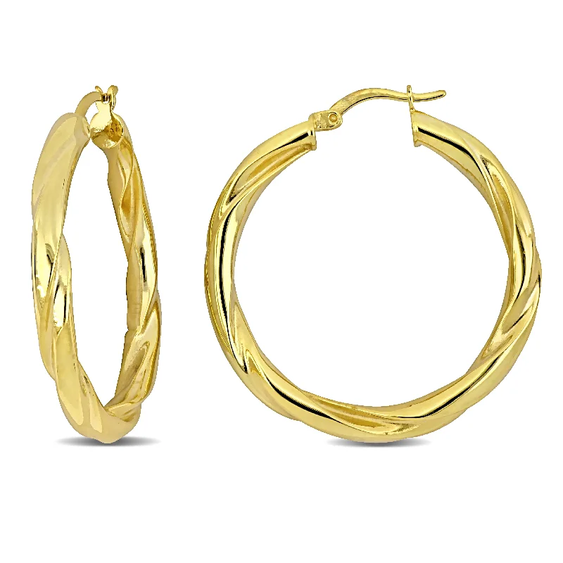 Don't Miss Our Biggest Jewelry Sale Of The Season Mimi & Max 37x4.5mm Twist Hoop Earrings in Yellow Plated Silver Don't Miss Our Biggest Jewelry Sale Of The Season Mimi & Max 37x4.5mm Twist Hoop Earrings in Yellow Plated Silver