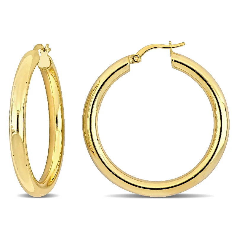 Breathtaking Jewelry, Breathtaking Prices Mimi & Max 37x4mm Hoop Earrings in Yellow Silver Breathtaking Jewelry, Breathtaking Prices Mimi & Max 37x4mm Hoop Earrings in Yellow Silver
