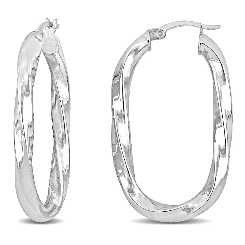 Must-Have Jewelry Pieces At Reduced Prices Mimi & Max 38x23mm Oval Twist Hoop Earrings in Sterling Silver Must-Have Jewelry Pieces At Reduced Prices Mimi & Max 38x23mm Oval Twist Hoop Earrings in Sterling Silver