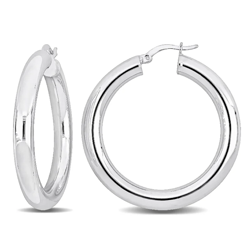 Grab Stylish Jewelry Before The Sale Ends Mimi & Max 40x5mm Hoop Earrings in Sterling Silver Grab Stylish Jewelry Before The Sale Ends Mimi & Max 40x5mm Hoop Earrings in Sterling Silver