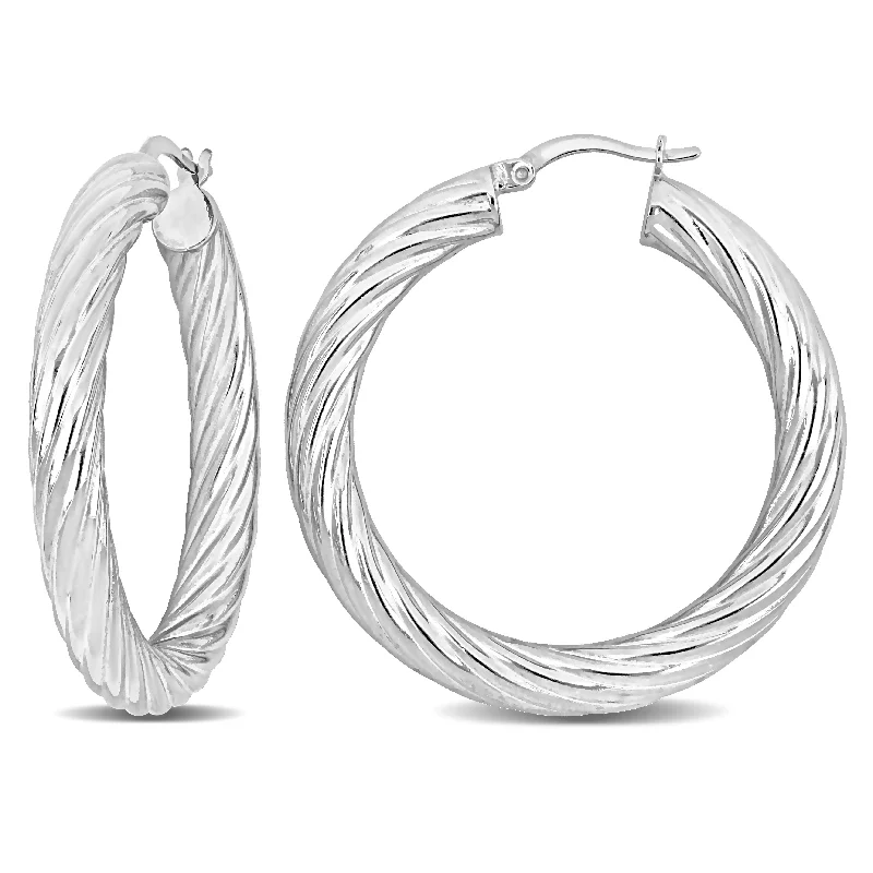 The Perfect Accessory For Less – Jewelry Sale Live Mimi & Max 40x5mm Twist Hoop Earrings in Sterling Silver The Perfect Accessory For Less – Jewelry Sale Live Mimi & Max 40x5mm Twist Hoop Earrings in Sterling Silver
