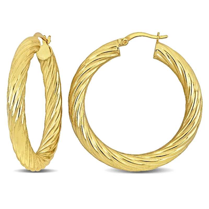 Gorgeous Jewelry, Limited-Time Savings Mimi & Max 40x5mm Twist Hoop Earrings in Yellow Plated Silver Gorgeous Jewelry, Limited-Time Savings Mimi & Max 40x5mm Twist Hoop Earrings in Yellow Plated Silver