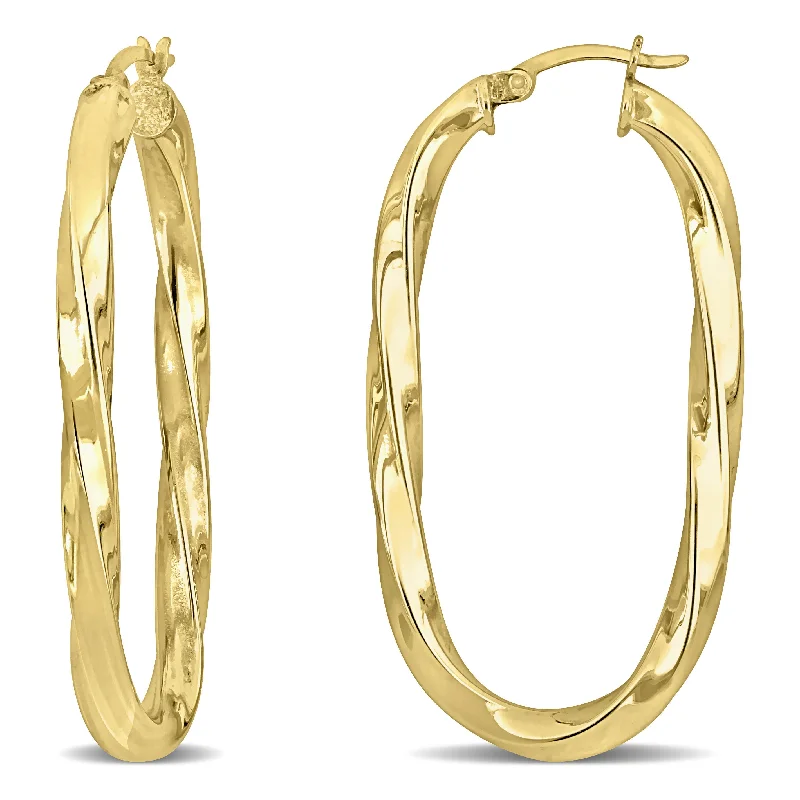 Elegant Jewelry, Exclusive Prices – Shop Now Mimi & Max 48x25mm Oval Twist Hoop Earrings in Yellow Plated Silver Elegant Jewelry, Exclusive Prices – Shop Now Mimi & Max 48x25mm Oval Twist Hoop Earrings in Yellow Plated Silver