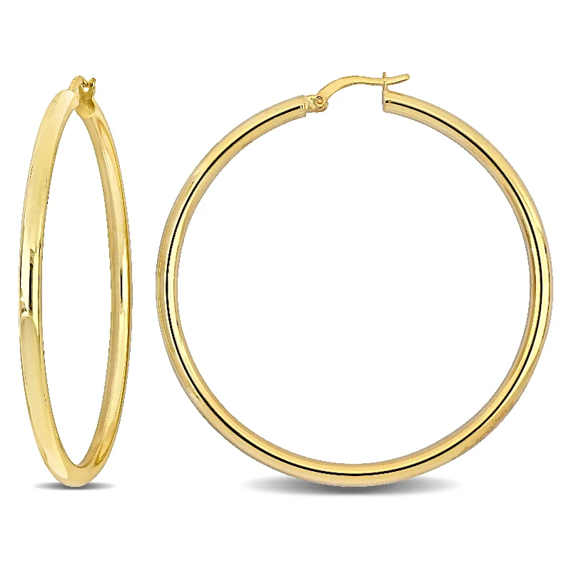 Affordable Luxury Jewelry For Every Occasion Mimi & Max 56x3mm Hoop Earrings in Yellow Plated Silver Affordable Luxury Jewelry For Every Occasion Mimi & Max 56x3mm Hoop Earrings in Yellow Plated Silver