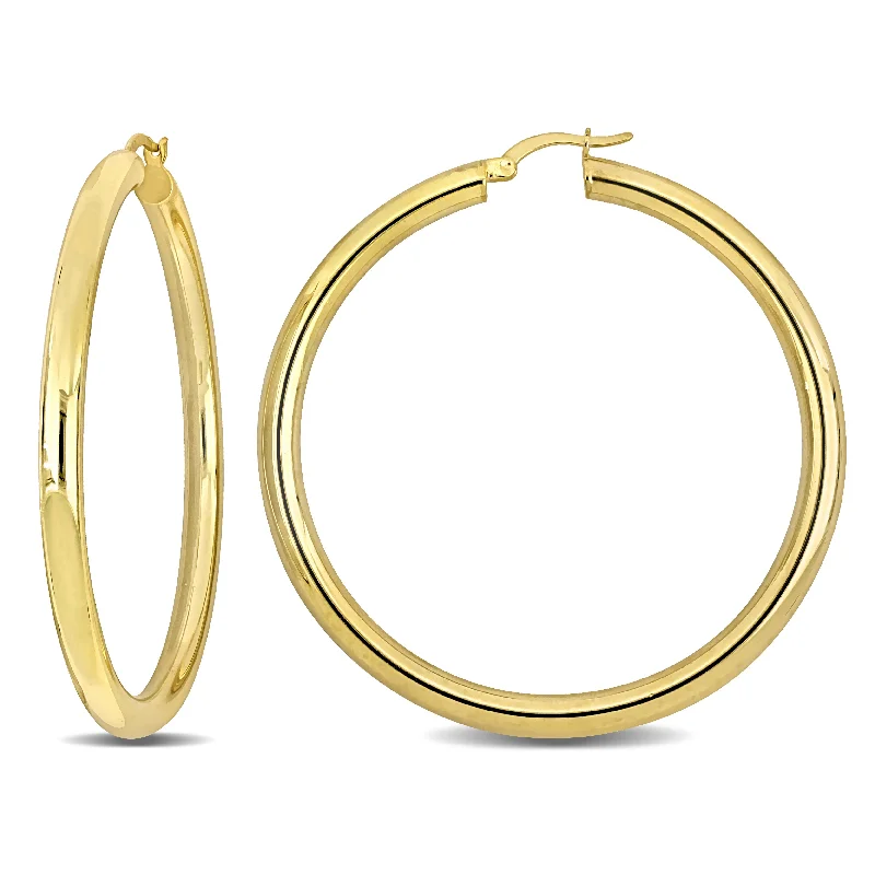 Shop Signature Jewelry Styles At Exclusive Prices Mimi & Max 58x4mm Hoop Earrings in Yellow Plated Silver