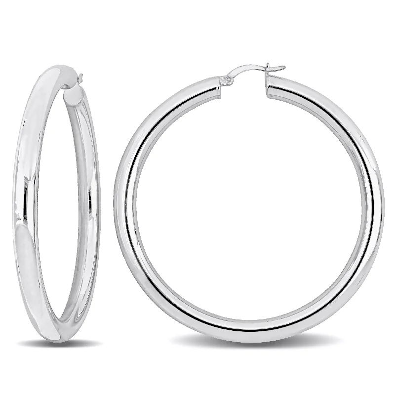 Sparkle More For Less – Jewelry Sale Happening Now Mimi & Max 60x5mm Hoop Earrings in Sterling Silver Sparkle More For Less – Jewelry Sale Happening Now Mimi & Max 60x5mm Hoop Earrings in Sterling Silver