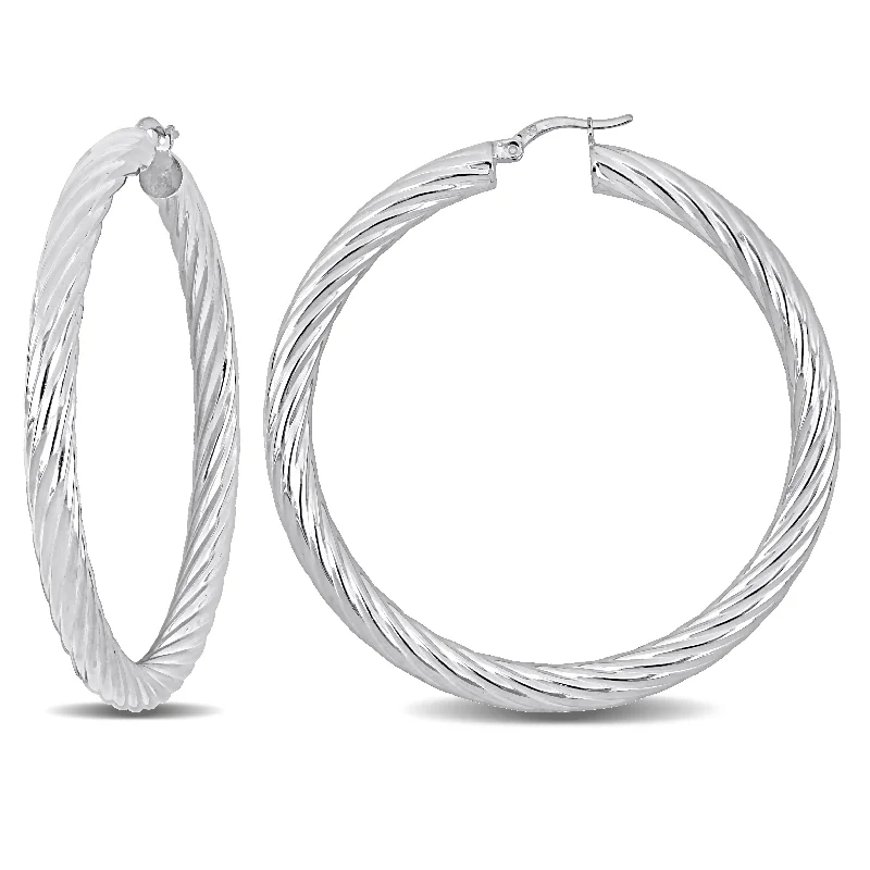 Don't Miss Out On Jaw-Dropping Jewelry Discounts Mimi & Max 60x5mm Twist Hoop Earrings in Sterling Silver Don't Miss Out On Jaw-Dropping Jewelry Discounts Mimi & Max 60x5mm Twist Hoop Earrings in Sterling Silver