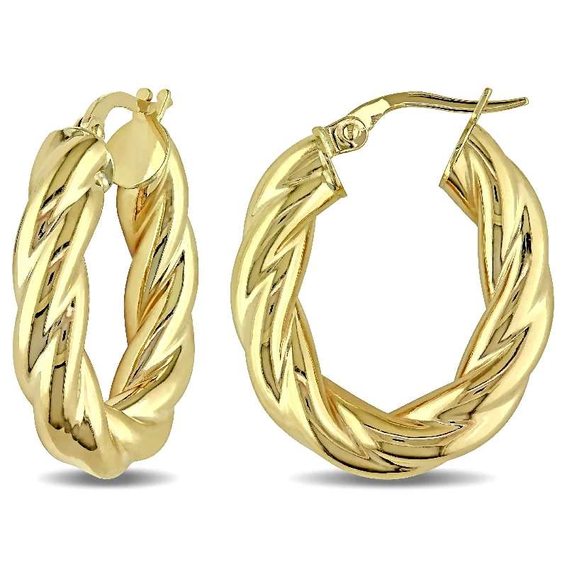 Don't Miss These Dazzling Jewelry Discounts Mimi & Max Entwined Hoop Earrings in 10k Polished Yellow Gold