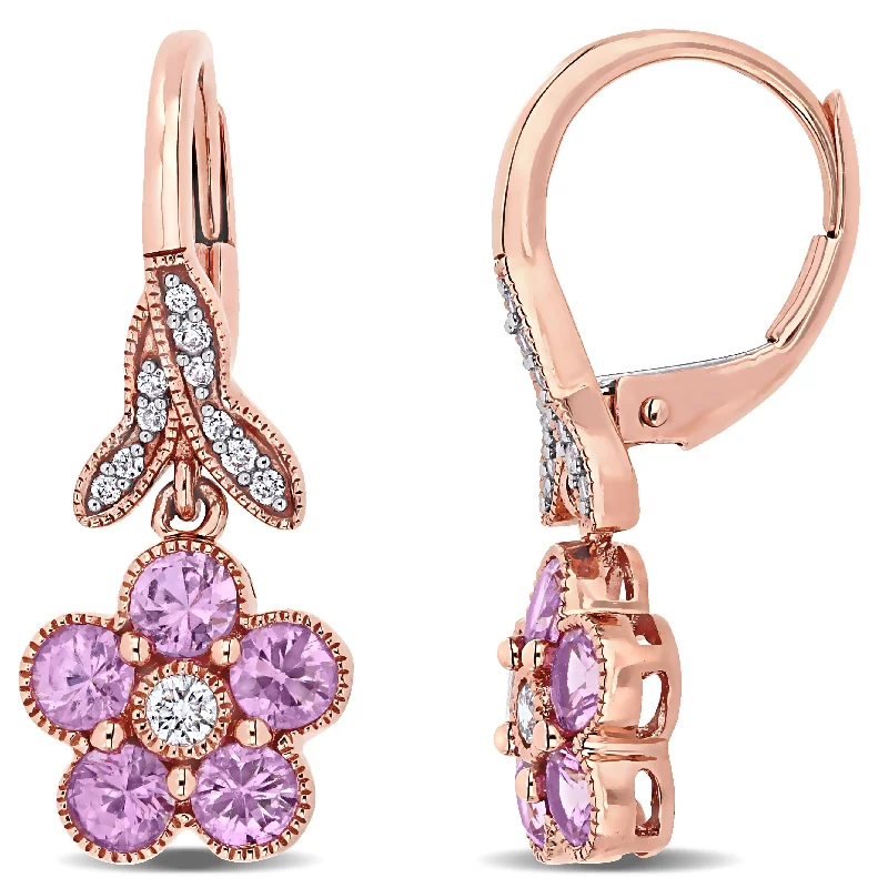Holiday Jewelry Sale – Perfect Gifts At The Best Prices Mimi & Max Pink Sapphire and 1/7ct TW Diamond Flower Leverback Earrings in 14k Rose Gold Holiday Jewelry Sale – Perfect Gifts At The Best Prices Mimi & Max Pink Sapphire and 1/7ct TW Diamond Flower Leverback Earrings in 14k Rose Gold