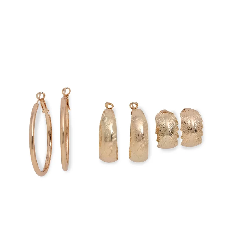 Personalized Jewelry At Special Discount Rates Pack Of 3 Gold Plated Designer Earrings Personalized Jewelry At Special Discount Rates Pack Of 3 Gold Plated Designer Earrings