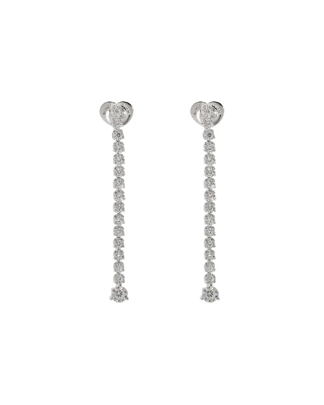 Luxury Handcrafted Jewelry For Elegant Looks Roberto Coin Cento Tulip  Drop Diamond Earrings in 18k White Gold 4 1/5 Ctw