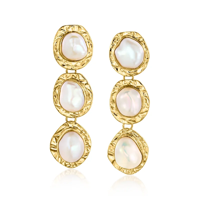 Flash Sale On Exquisite Jewelry – Don't Miss Out Ross-Simons 12x9mm Cultured Keshi Pearl Drop Earrings in 18kt Gold Over Sterling Flash Sale On Exquisite Jewelry – Don't Miss Out Ross-Simons 12x9mm Cultured Keshi Pearl Drop Earrings in 18kt Gold Over Sterling