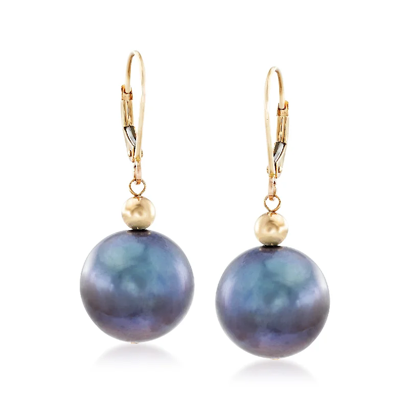 Stunning Jewelry At Even More Stunning Prices Ross-Simons 13-14mm Black Cultured Pearl Drop Earrings in 14kt Yellow Gold Stunning Jewelry At Even More Stunning Prices Ross-Simons 13-14mm Black Cultured Pearl Drop Earrings in 14kt Yellow Gold