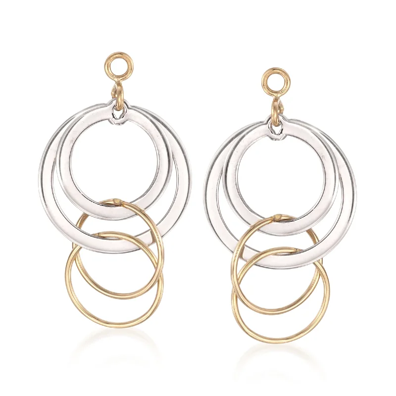 The Perfect Accessory For Less – Jewelry Sale Live Ross-Simons 14kt Yellow Gold and Sterling Silver Circle Drop Earring Jackets