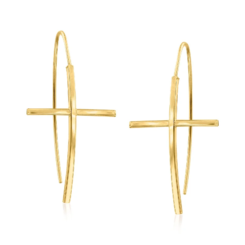 Elegant Jewelry At Unbeatable Offers – Shop Before It's Gone Ross-Simons 14kt Yellow Gold Curved Cross Drop Earrings Elegant Jewelry At Unbeatable Offers – Shop Before It's Gone Ross-Simons 14kt Yellow Gold Curved Cross Drop Earrings