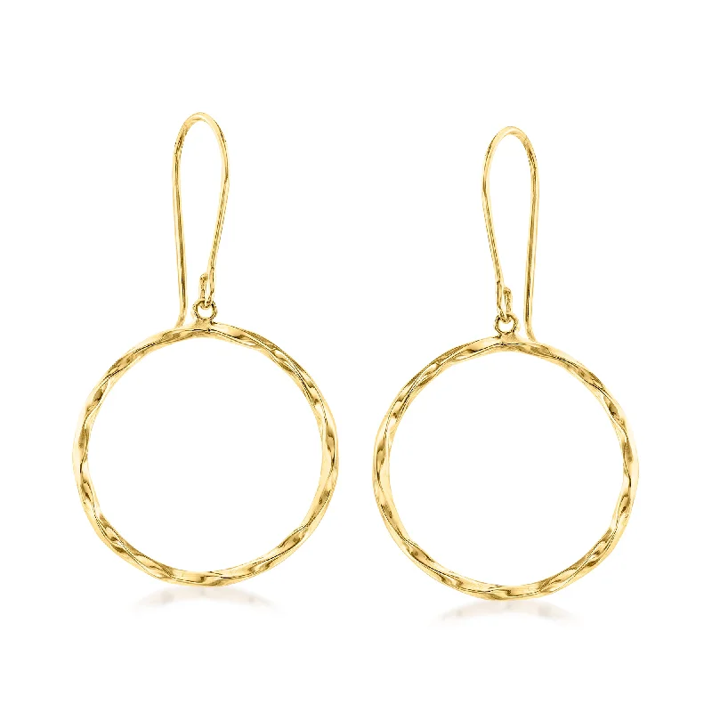 Affordable Glamour – Premium Jewelry For Less Ross-Simons 14kt Yellow Gold Open-Circle Drop Earrings