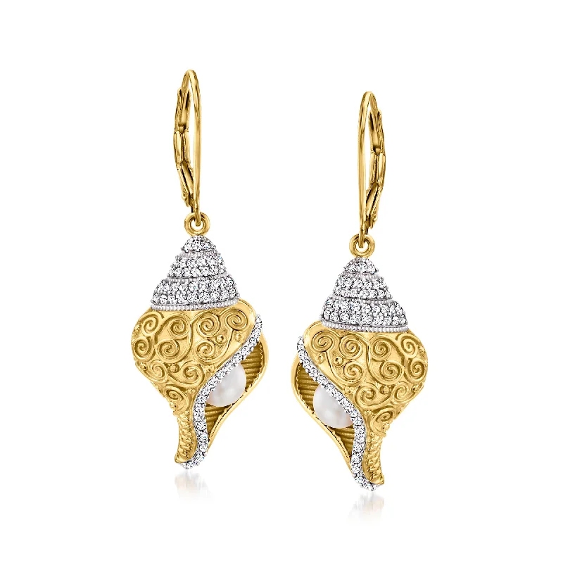 Best-Selling Jewelry Now Available At Special Deals Ross-Simons 5mm Cultured Pearl and . White Topaz Drop Earrings in 18kt Gold Over Sterling Best-Selling Jewelry Now Available At Special Deals Ross-Simons 5mm Cultured Pearl and . White Topaz Drop Earrings in 18kt Gold Over Sterling