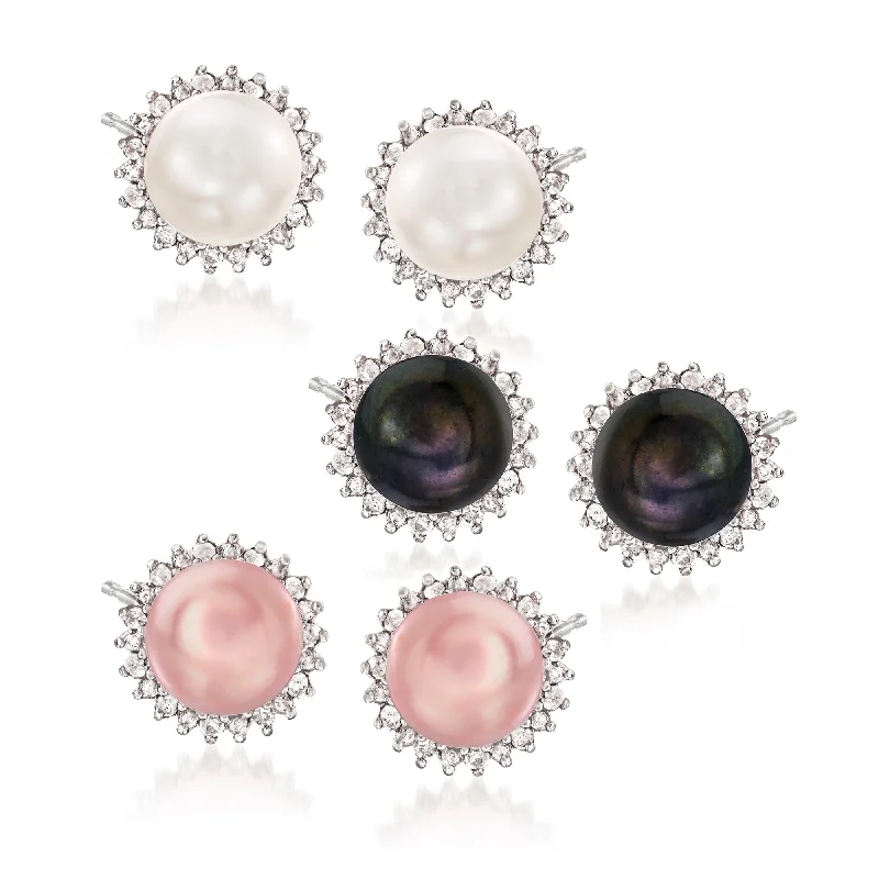 Don't Miss These Dazzling Jewelry Discounts Ross-Simons 7-7.5mm Multicolored Cultured Pearl and . Diamond Jewelry Set: 3 Pairs Of Earrings in Sterling Silver Don't Miss These Dazzling Jewelry Discounts Ross-Simons 7-7.5mm Multicolored Cultured Pearl and . Diamond Jewelry Set: 3 Pairs Of Earrings in Sterling Silver