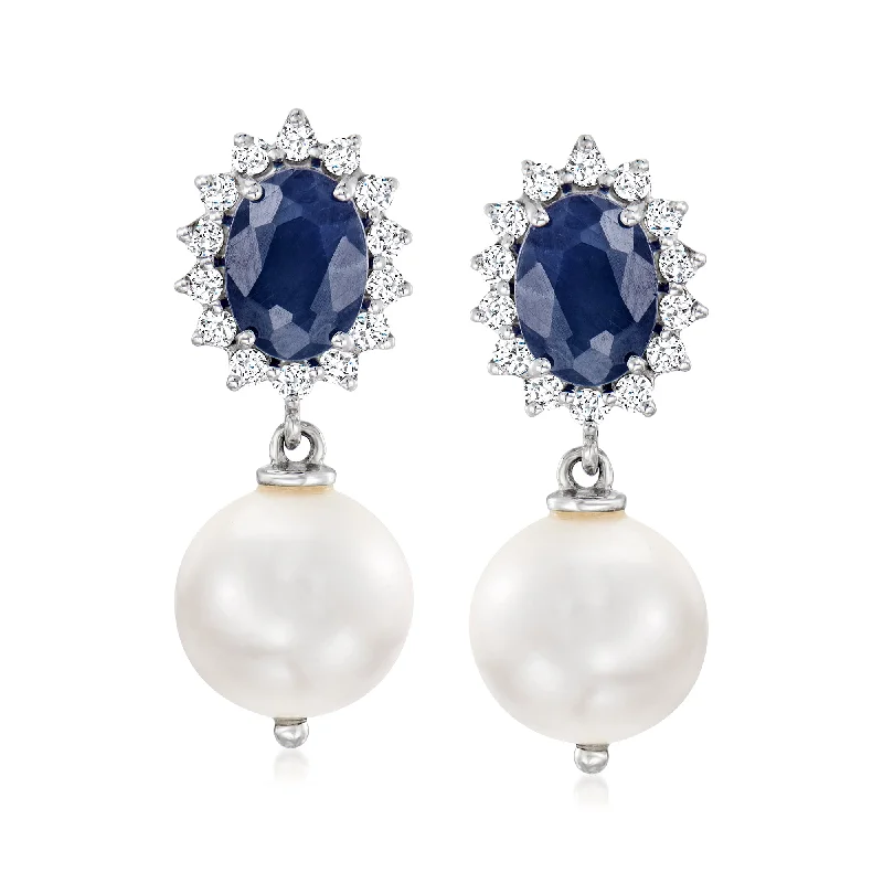 Exclusive Online Discounts On Stylish Jewelry Ross-Simons 8.5-9mm Cultured Pearl and Sapphire Drop Earrings With . Diamonds in 14kt White Gold Exclusive Online Discounts On Stylish Jewelry Ross-Simons 8.5-9mm Cultured Pearl and Sapphire Drop Earrings With . Diamonds in 14kt White Gold