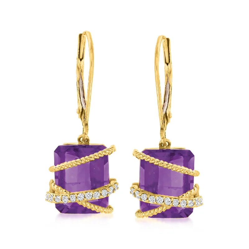 Unlock Unbeatable Jewelry Deals Before They’Re Gone Ross-Simons Amethyst and Diamond Drop Earrings in 14kt Yellow Gold Unlock Unbeatable Jewelry Deals Before They’Re Gone Ross-Simons Amethyst and Diamond Drop Earrings in 14kt Yellow Gold