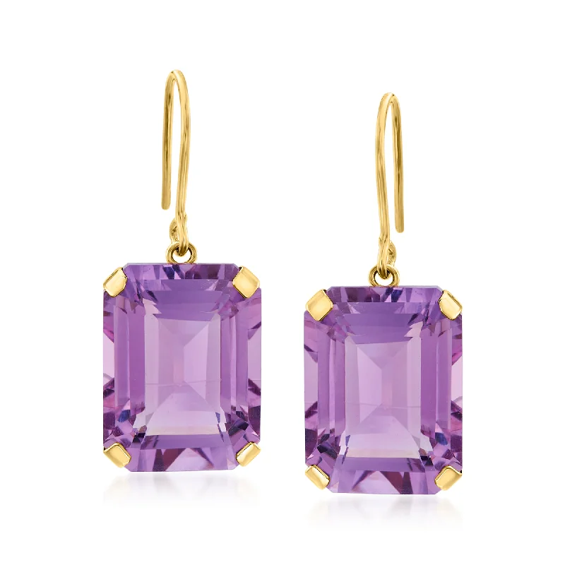 Breathtaking Jewelry At Limited-Time Savings Ross-Simons Amethyst Drop Earrings in 14kt Yellow Gold Breathtaking Jewelry At Limited-Time Savings Ross-Simons Amethyst Drop Earrings in 14kt Yellow Gold