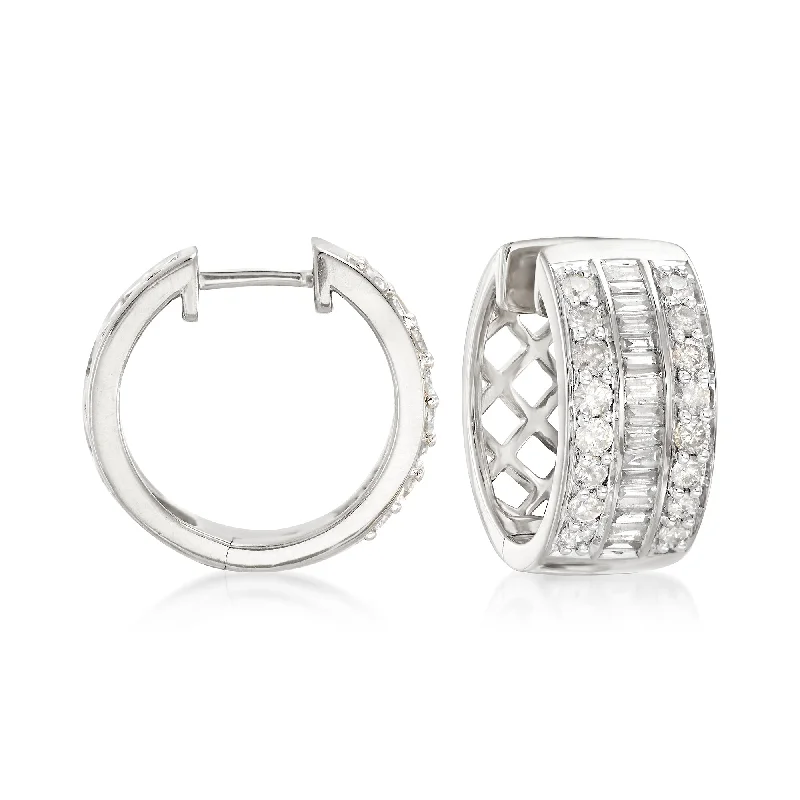 Discover Unique Jewelry With Special Limited-Time Offers Ross-Simons Baguette and Round Diamond Hoop Earrings in Sterling Silver Discover Unique Jewelry With Special Limited-Time Offers Ross-Simons Baguette and Round Diamond Hoop Earrings in Sterling Silver