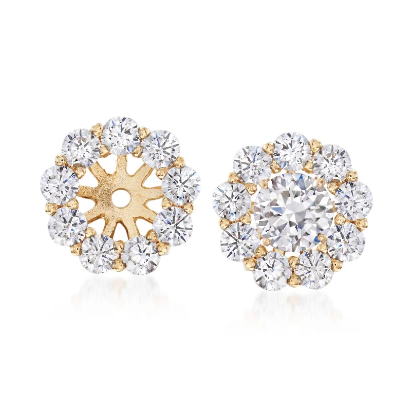 Ross-Simons CZ Earring Jackets in 14kt Yellow Gold