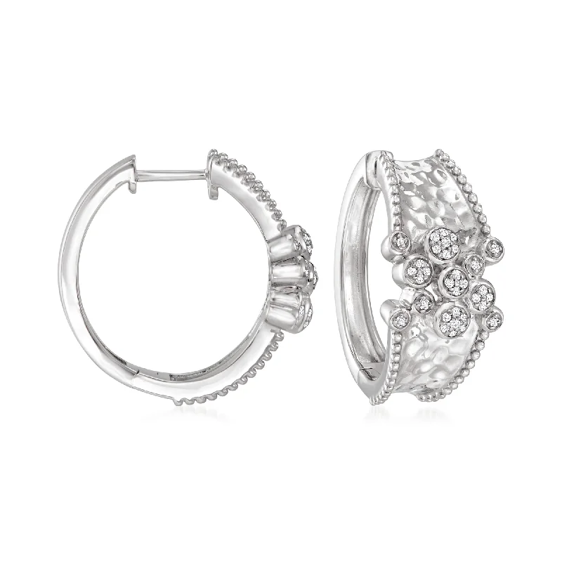 Shop Modern Jewelry Collections With Exclusive Discounts Ross-Simons Diamond Bubble Hoop Earrings in Sterling Silver Shop Modern Jewelry Collections With Exclusive Discounts Ross-Simons Diamond Bubble Hoop Earrings in Sterling Silver