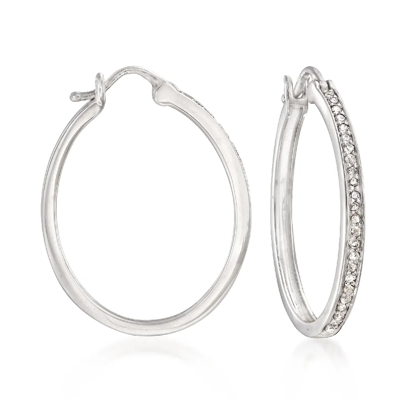 Glamorous Jewelry, Glamorous Deals – Shop Now Ross-Simons Diamond Hoop Earrings in Sterling Silver Glamorous Jewelry, Glamorous Deals – Shop Now Ross-Simons Diamond Hoop Earrings in Sterling Silver