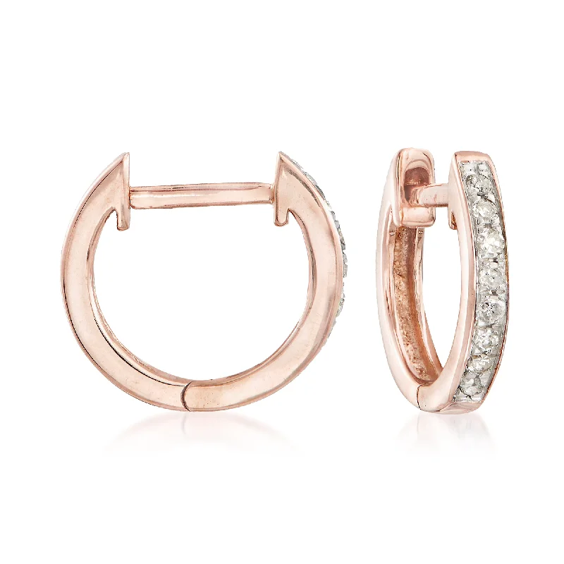 Jewelry Deals That Outshine The Rest Ross-Simons Diamond Huggie Hoop Earrings in 14kt Rose Gold Jewelry Deals That Outshine The Rest Ross-Simons Diamond Huggie Hoop Earrings in 14kt Rose Gold