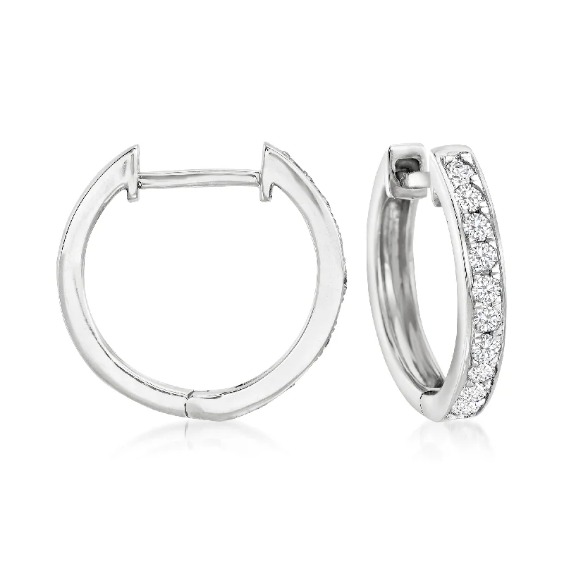 Elegant Necklaces And Bracelets At Limited-Time Offers Ross-Simons Diamond Huggie Hoop Earrings in 14kt White Gold Elegant Necklaces And Bracelets At Limited-Time Offers Ross-Simons Diamond Huggie Hoop Earrings in 14kt White Gold