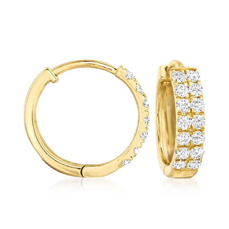 Premium Jewelry Now Available At Special Discounts Ross-Simons Diamond Huggie Hoop Earrings in 14kt Yellow Gold Premium Jewelry Now Available At Special Discounts Ross-Simons Diamond Huggie Hoop Earrings in 14kt Yellow Gold