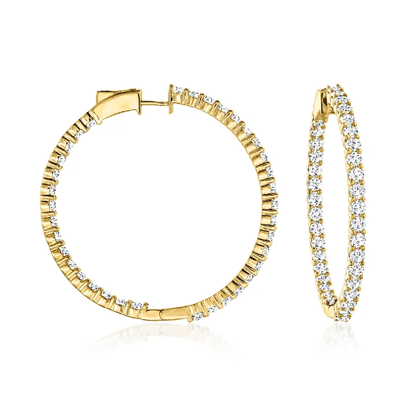 Premium Jewelry Now Available At Special Discounts Ross-Simons Diamond Inside-Outside Hoop Earrings in 14kt Yellow Gold Premium Jewelry Now Available At Special Discounts Ross-Simons Diamond Inside-Outside Hoop Earrings in 14kt Yellow Gold