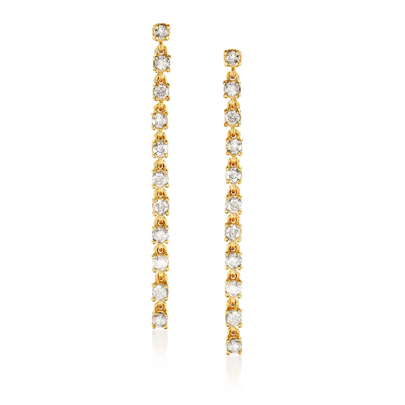 Timeless Elegance Now At Special Discounts Ross-Simons Diamond Linear Drop Earrings in 18kt Gold Over Sterling Timeless Elegance Now At Special Discounts Ross-Simons Diamond Linear Drop Earrings in 18kt Gold Over Sterling