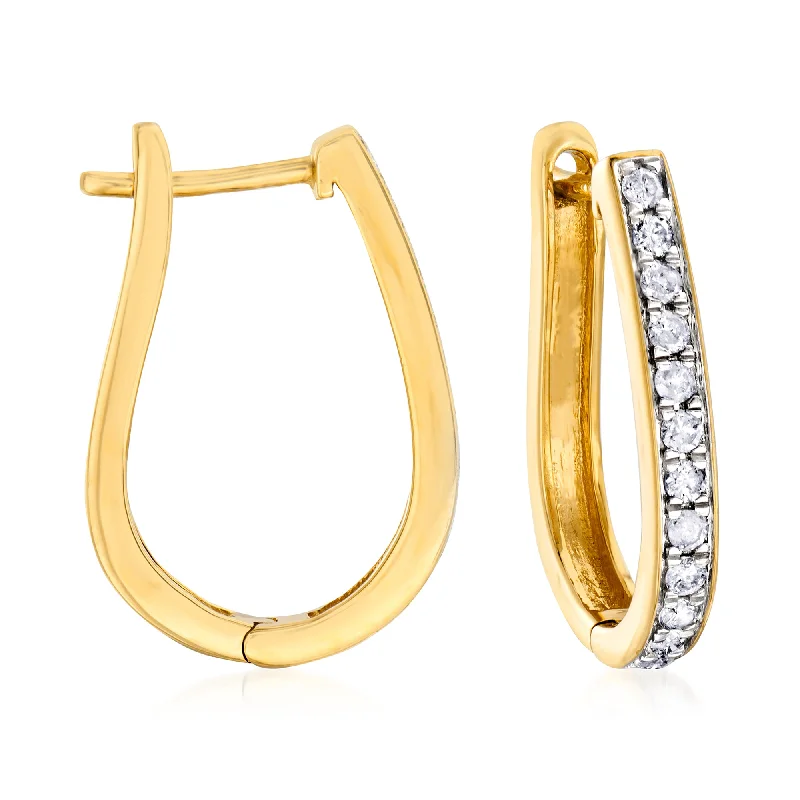 Shop Signature Jewelry Styles At Exclusive Prices Ross-Simons Diamond Oval Hoop Earrings in 18kt Gold Over Sterling Shop Signature Jewelry Styles At Exclusive Prices Ross-Simons Diamond Oval Hoop Earrings in 18kt Gold Over Sterling