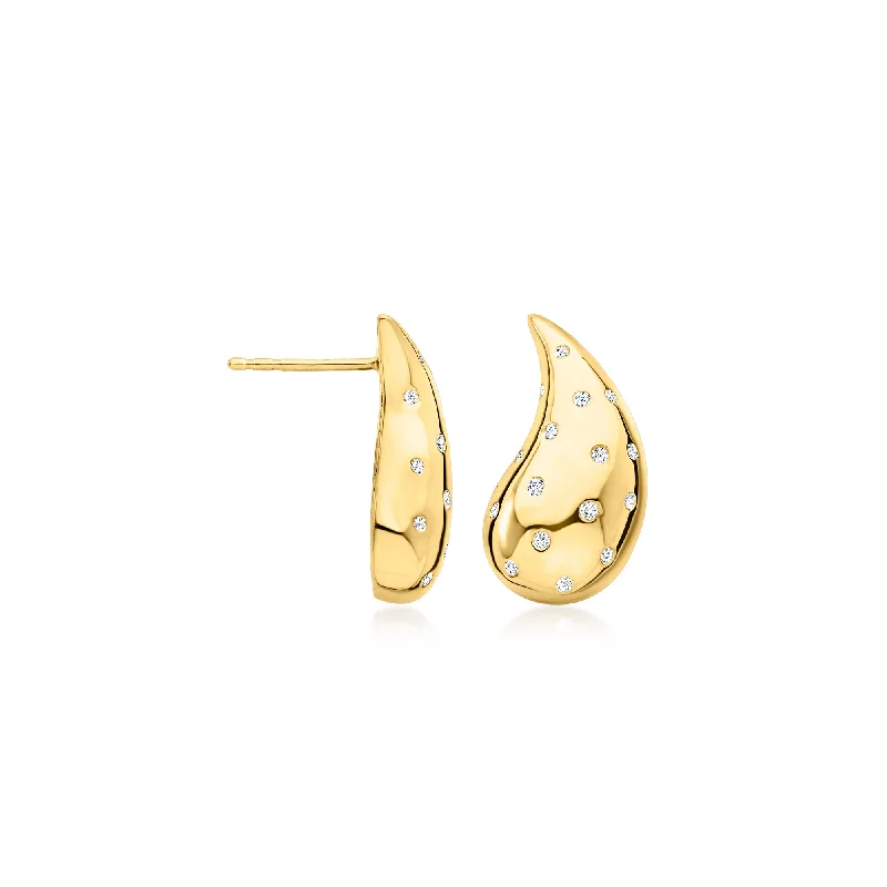 Limited-Time Offer On Elegant Jewelry Pieces Ross-Simons Diamond Puffy Teardrop Earrings in 18kt Gold Over Sterling Limited-Time Offer On Elegant Jewelry Pieces Ross-Simons Diamond Puffy Teardrop Earrings in 18kt Gold Over Sterling