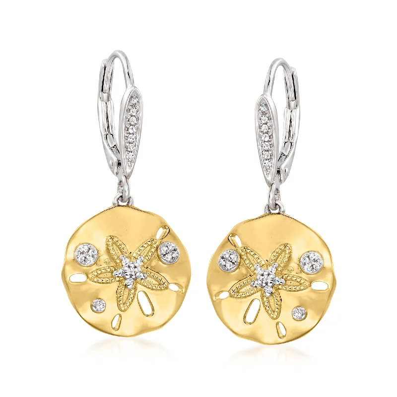 Shop Modern Jewelry Collections With Exclusive Discounts Ross-Simons Diamond Sand Dollar Earrings in Sterling Silver and 18kt Gold Over Sterling Shop Modern Jewelry Collections With Exclusive Discounts Ross-Simons Diamond Sand Dollar Earrings in Sterling Silver and 18kt Gold Over Sterling