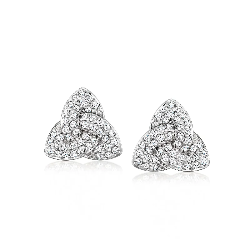 Luxury Jewelry Without The Luxury Price Tag Ross-Simons Diamond Trinity Knot Earrings in Sterling Silver Luxury Jewelry Without The Luxury Price Tag Ross-Simons Diamond Trinity Knot Earrings in Sterling Silver