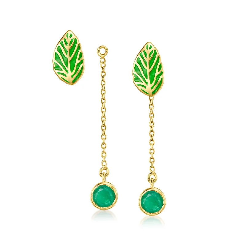 Unlock Unbeatable Jewelry Deals Before They’Re Gone Ross-Simons Green Enamel Leaf Earrings With Removable . Emerald Drops in 18kt Gold Over Sterling