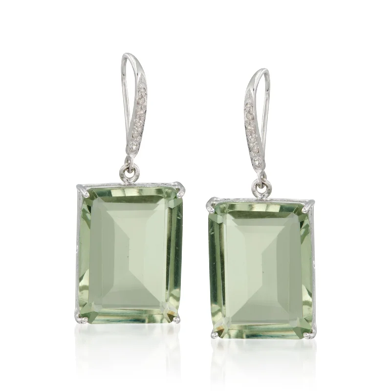 Everyday Jewelry Essentials Now On Sale Ross-Simons Green Prasiolite and . Diamond Drop Earrings in Sterling Silver Everyday Jewelry Essentials Now On Sale Ross-Simons Green Prasiolite and . Diamond Drop Earrings in Sterling Silver