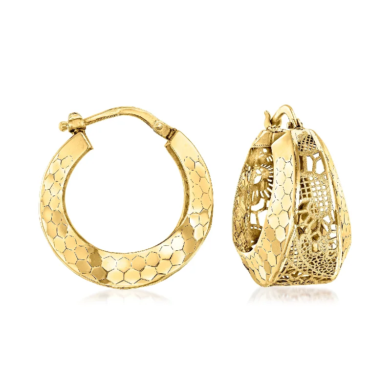 Discover Unique Jewelry With Special Limited-Time Offers Ross-Simons Italian 14kt Yellow Gold Floral Filigree Hoop Earrings