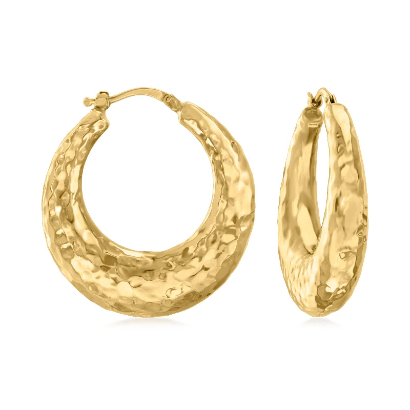 Your Dream Jewelry At Dream Prices Ross-Simons Italian 14kt Yellow Gold Hammered Hoop Earrings