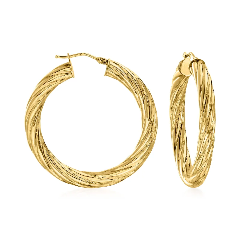 Buy More, Save More On Stunning Jewelry Pieces Ross-Simons Italian 14kt Yellow Gold Twisted Hoop Earrings Buy More, Save More On Stunning Jewelry Pieces Ross-Simons Italian 14kt Yellow Gold Twisted Hoop Earrings
