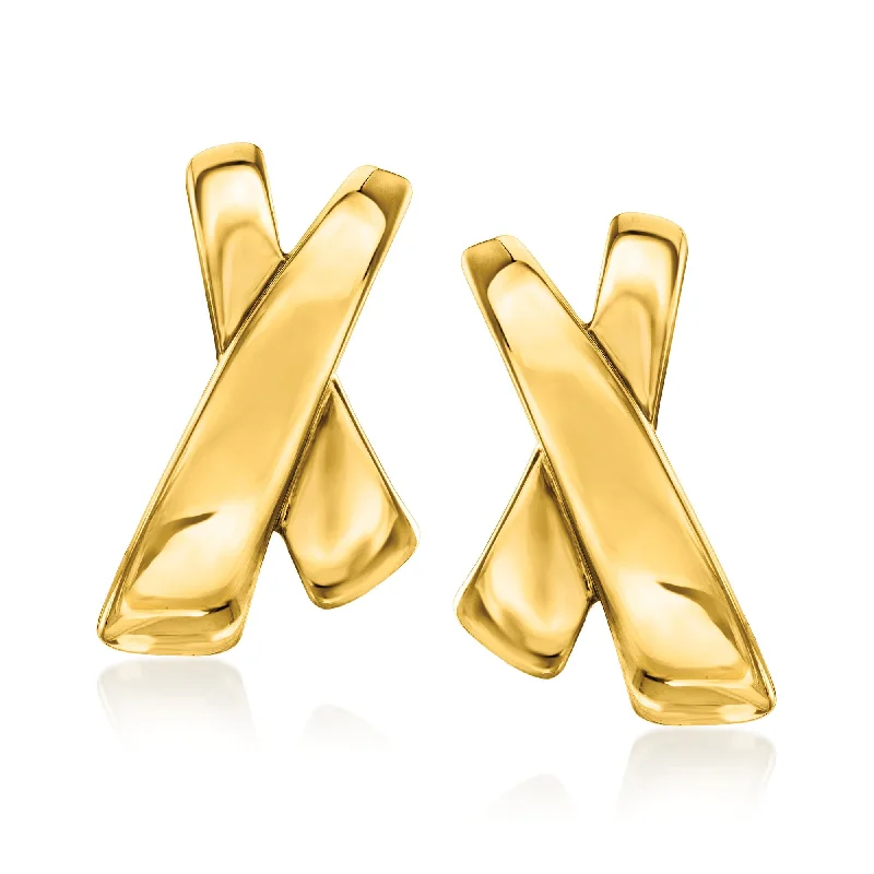 Celebrate Every Occasion With Sparkling Savings Ross-Simons Italian 18kt Gold Over Sterling X-Shaped Earrings