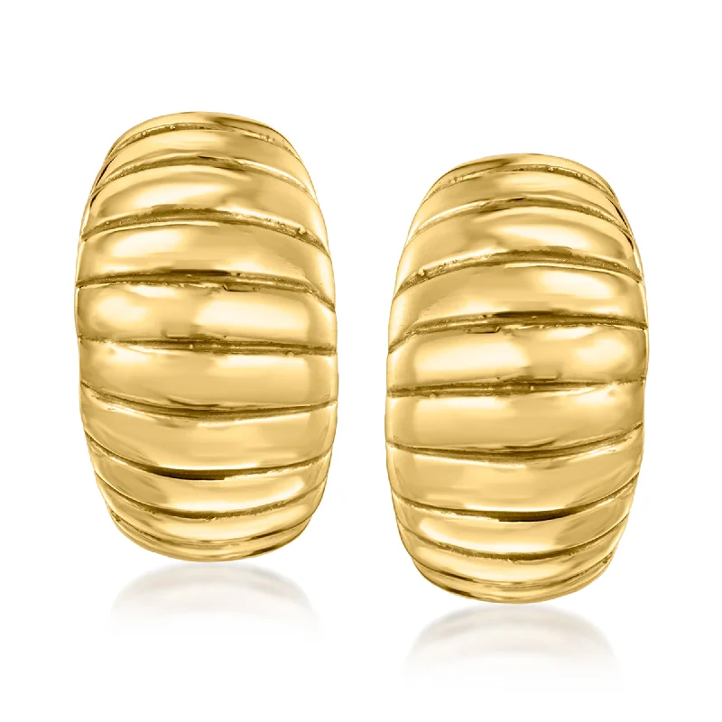 Timeless Jewelry Styles At Wallet-Friendly Prices Ross-Simons Italian 18kt Yellow Gold Ribbed Earrings