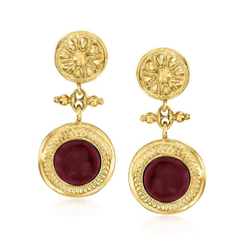 Luxury Jewelry Without The Luxury Price Tag Ross-Simons Italian Garnet Floral Drop Earrings in 18kt Gold Over Sterling Luxury Jewelry Without The Luxury Price Tag Ross-Simons Italian Garnet Floral Drop Earrings in 18kt Gold Over Sterling