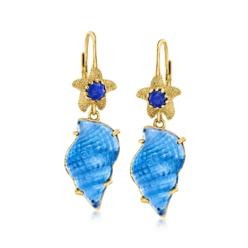 Bohemian-Inspired Jewelry For Free-Spirited Fashion Ross-Simons Italian Tagliamonte Blue Venetian Glass Seashell Drop Earrings With Lapis in 18kt Gold Over Sterling Bohemian-Inspired Jewelry For Free-Spirited Fashion Ross-Simons Italian Tagliamonte Blue Venetian Glass Seashell Drop Earrings With Lapis in 18kt Gold Over Sterling
