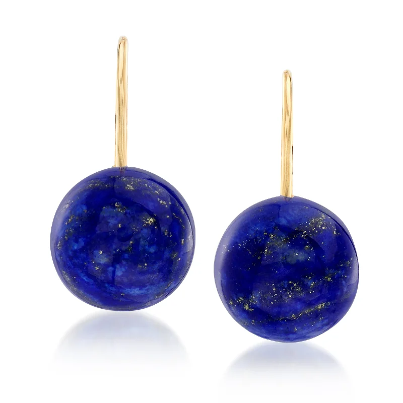 Upgrade Your Jewelry Collection For Less Ross-Simons Lapis Earrings in 14kt Yellow Gold